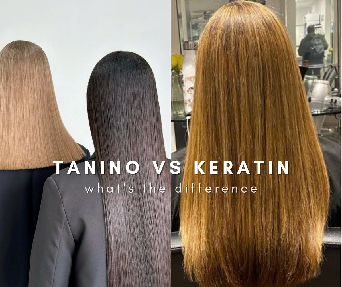 Taninoplasty vs keratin treatment comparison showing smooth, straight and frizz-free hair