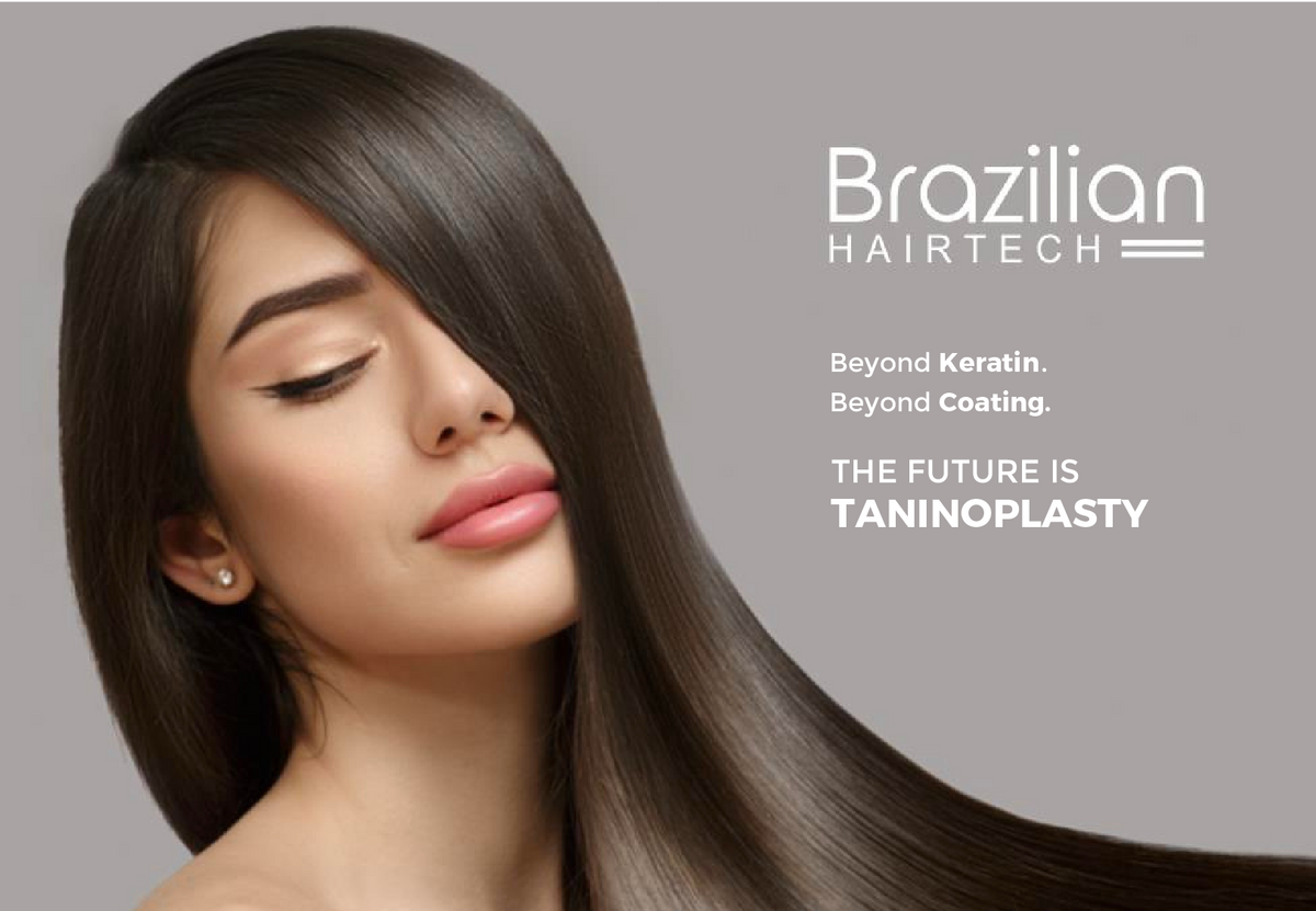 Brazilian Hairtech Taninoplasty treatment for smooth, straight, frizz-free hair using TaninoAmino technology