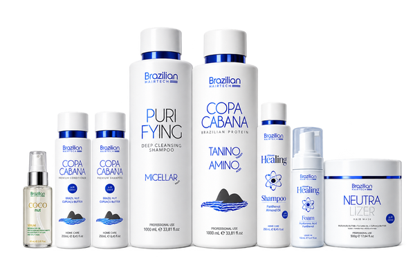 Brazilian Hairtech professional Nanoplasty and Taninoplasty Salon Trial Kit with Copacabana smoothing and haircare products