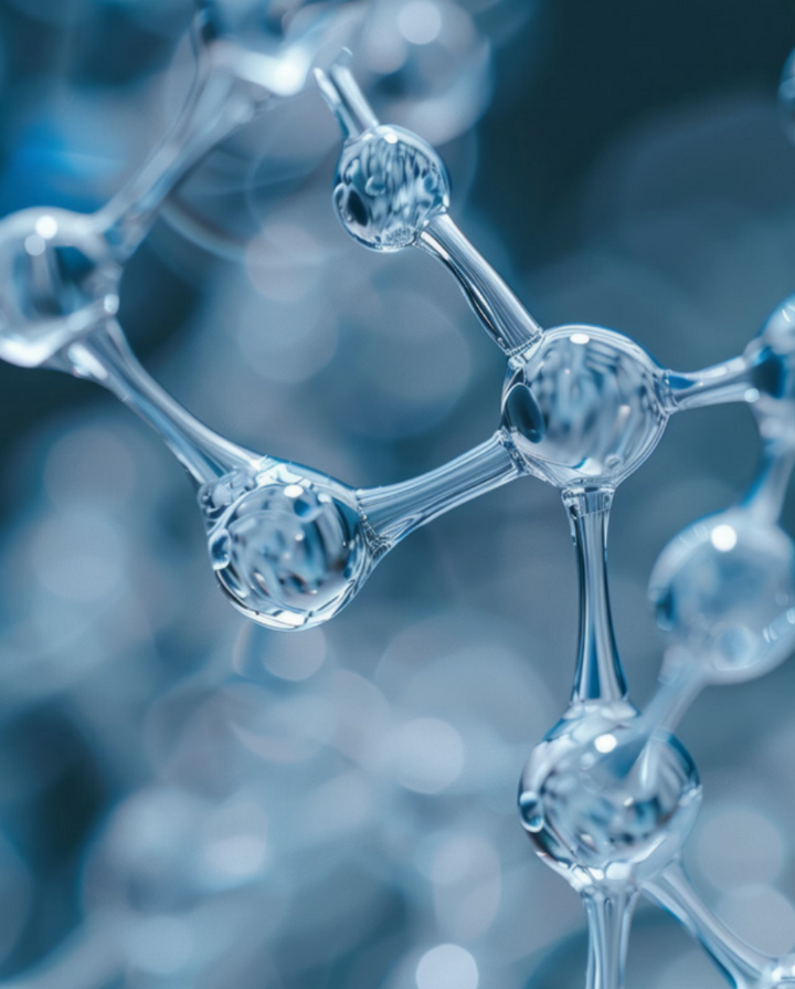 Peptide molecular structure representing hair fibre repair and strengthening – Brazilian Hairtech Australia