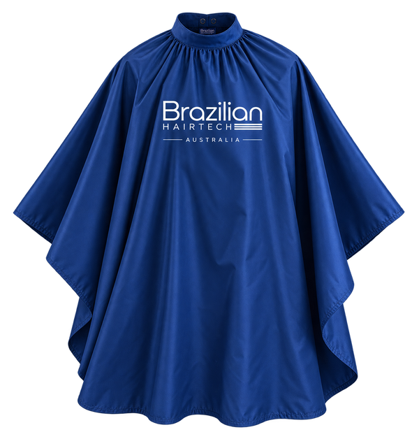 Brazilian Hairtech professional blue cutting cape for hairdressers and salons