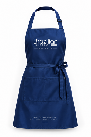Brazilian Hairtech professional blue salon apron for hairdressers and stylists
