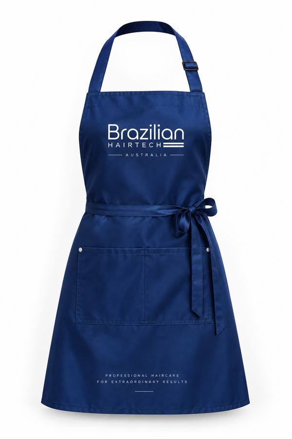 Brazilian Hairtech professional blue salon apron for hairdressers and stylists
